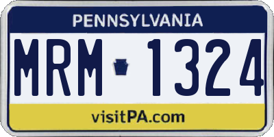 PA license plate MRM1324