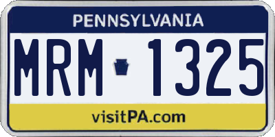 PA license plate MRM1325