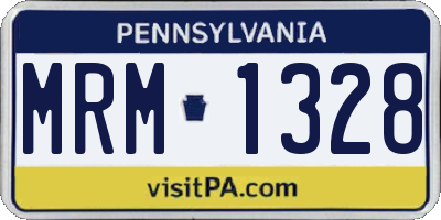 PA license plate MRM1328