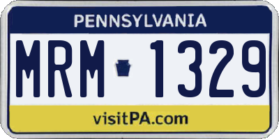 PA license plate MRM1329
