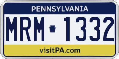 PA license plate MRM1332