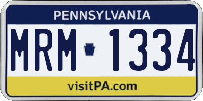 PA license plate MRM1334