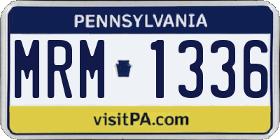 PA license plate MRM1336