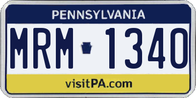 PA license plate MRM1340