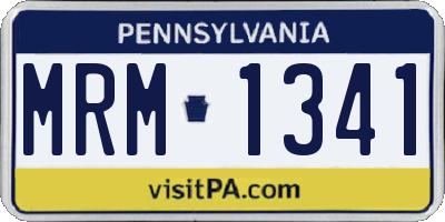 PA license plate MRM1341