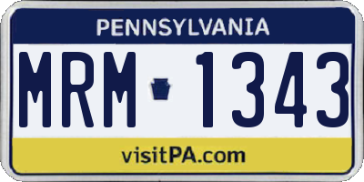 PA license plate MRM1343