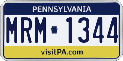 PA license plate MRM1344