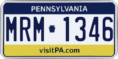 PA license plate MRM1346
