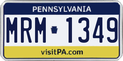 PA license plate MRM1349
