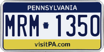 PA license plate MRM1350