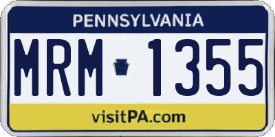 PA license plate MRM1355