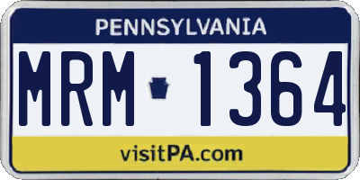 PA license plate MRM1364