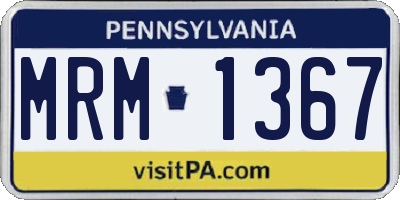 PA license plate MRM1367