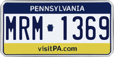 PA license plate MRM1369