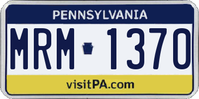 PA license plate MRM1370