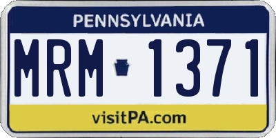 PA license plate MRM1371