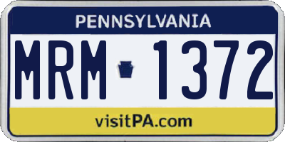 PA license plate MRM1372