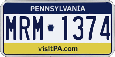 PA license plate MRM1374