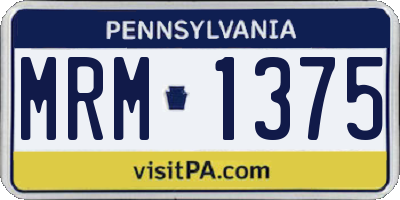 PA license plate MRM1375