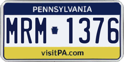 PA license plate MRM1376