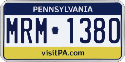 PA license plate MRM1380
