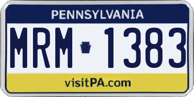 PA license plate MRM1383