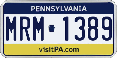 PA license plate MRM1389