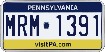 PA license plate MRM1391