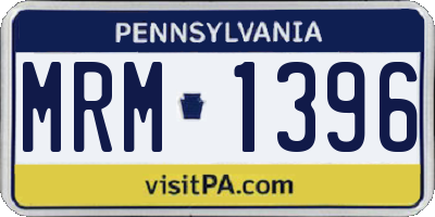 PA license plate MRM1396