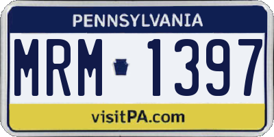 PA license plate MRM1397
