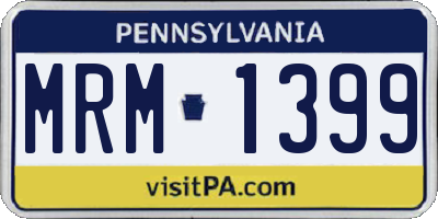PA license plate MRM1399