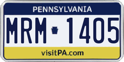PA license plate MRM1405