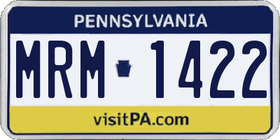 PA license plate MRM1422