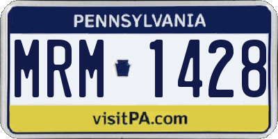 PA license plate MRM1428