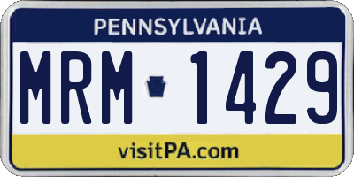 PA license plate MRM1429