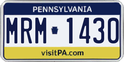 PA license plate MRM1430