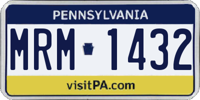 PA license plate MRM1432