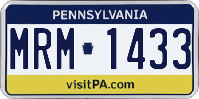 PA license plate MRM1433