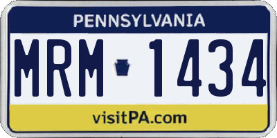 PA license plate MRM1434