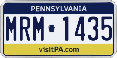 PA license plate MRM1435