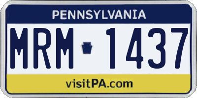PA license plate MRM1437