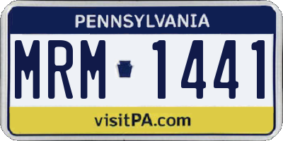 PA license plate MRM1441