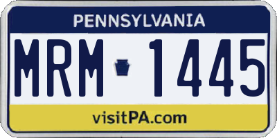PA license plate MRM1445
