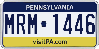 PA license plate MRM1446