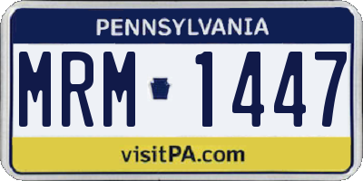 PA license plate MRM1447