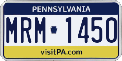 PA license plate MRM1450