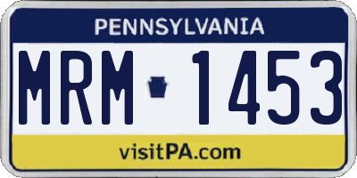 PA license plate MRM1453