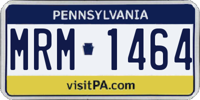 PA license plate MRM1464