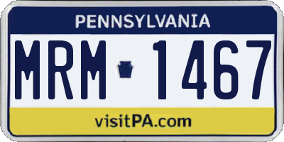 PA license plate MRM1467