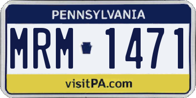 PA license plate MRM1471